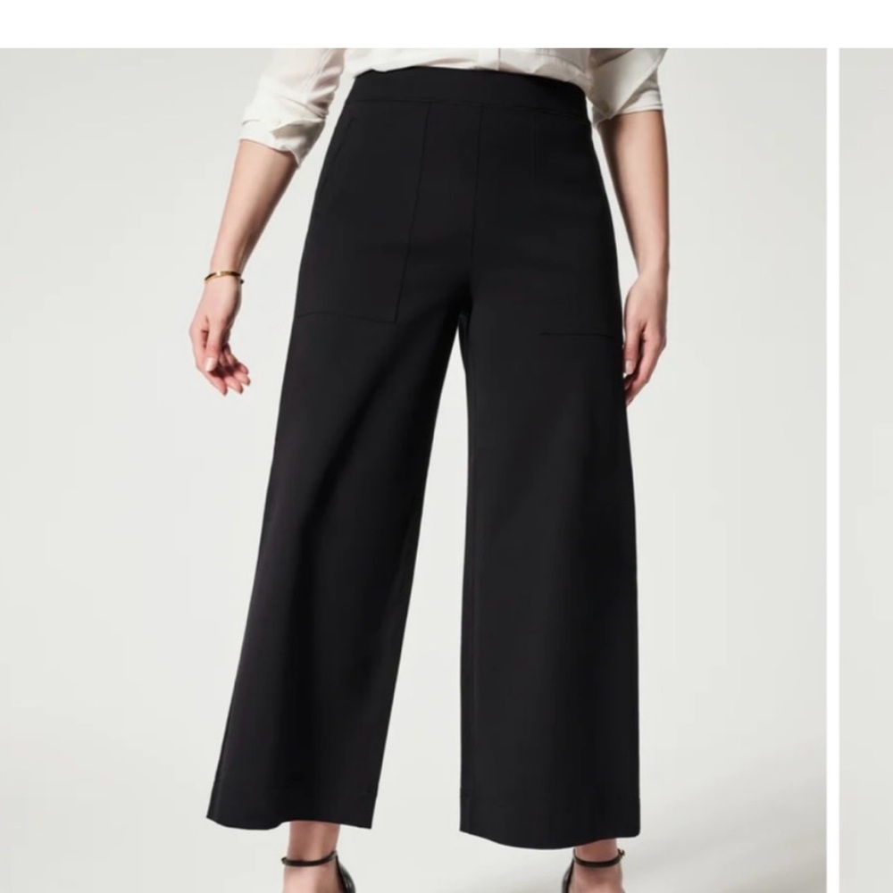 Spanx on the go wide leg cropped pants Large Tall